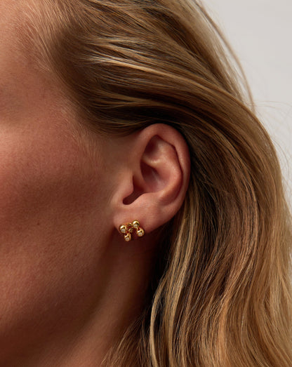 Atom Stud Earrings | 18ct Gold Vermeil