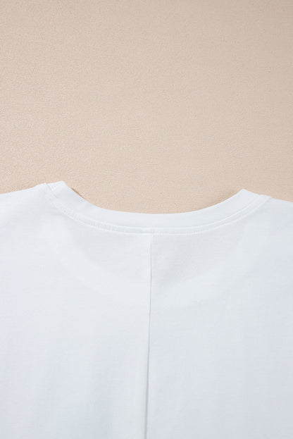 White Lucky Tinsel Graphic St Patrick Fashion Tee