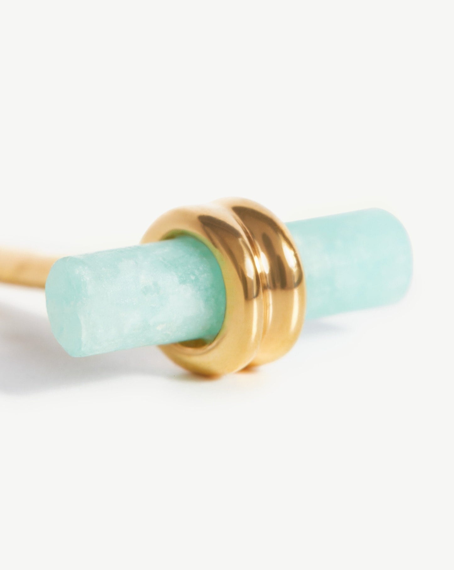 Bar Stud Earrings | 18ct Gold Vermeil/Amazonite