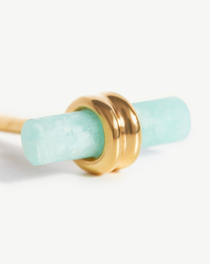 Bar Stud Earrings | 18ct Gold Vermeil/Amazonite