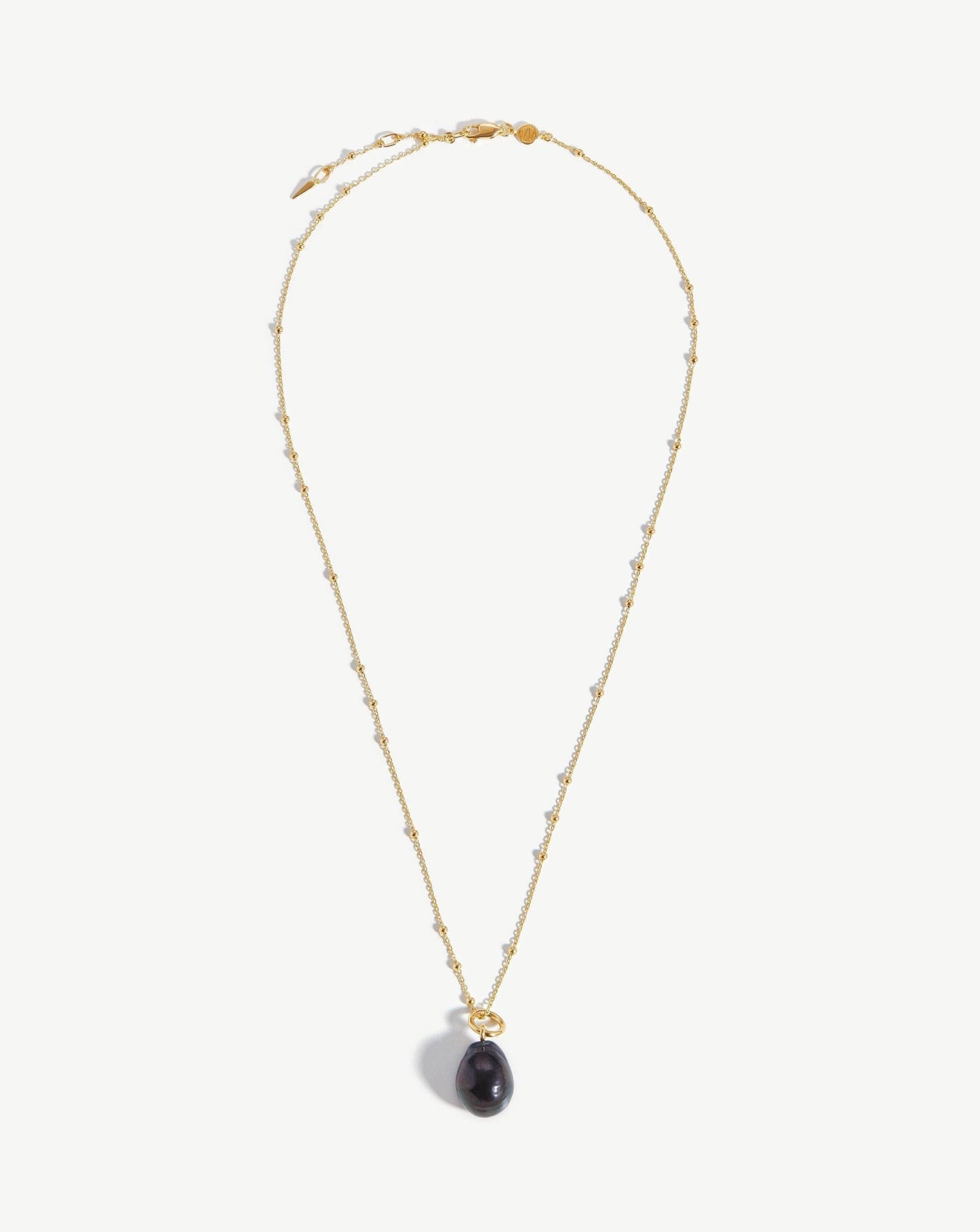 Baroque Pearl Chain Necklace | 18ct Gold Vermeil/Grey Pearl