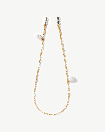 Baroque Pearl Charm Eyewear Chain | 18ct Gold Plated/Pearl