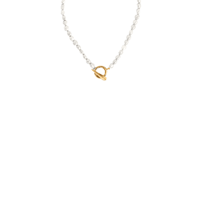 Baroque Pearl Claw T-Bar Necklace | 18ct Gold Vermeil/Pearl