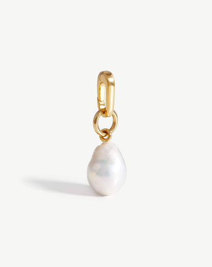 Baroque Pearl Clip-On Pendant | 18ct Gold Plated/Pearl