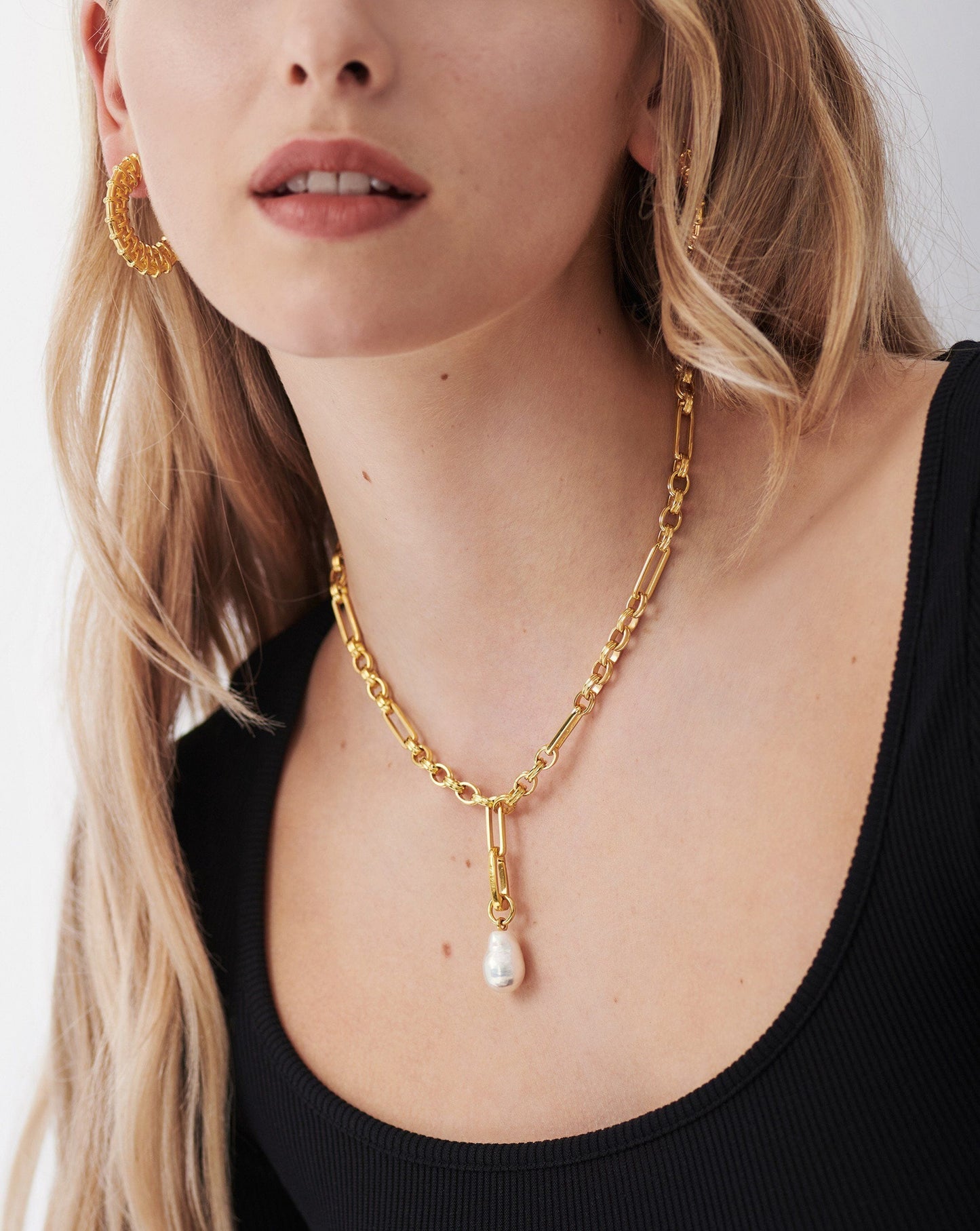 Baroque Pearl Clip-On Pendant | 18ct Gold Plated/Pearl