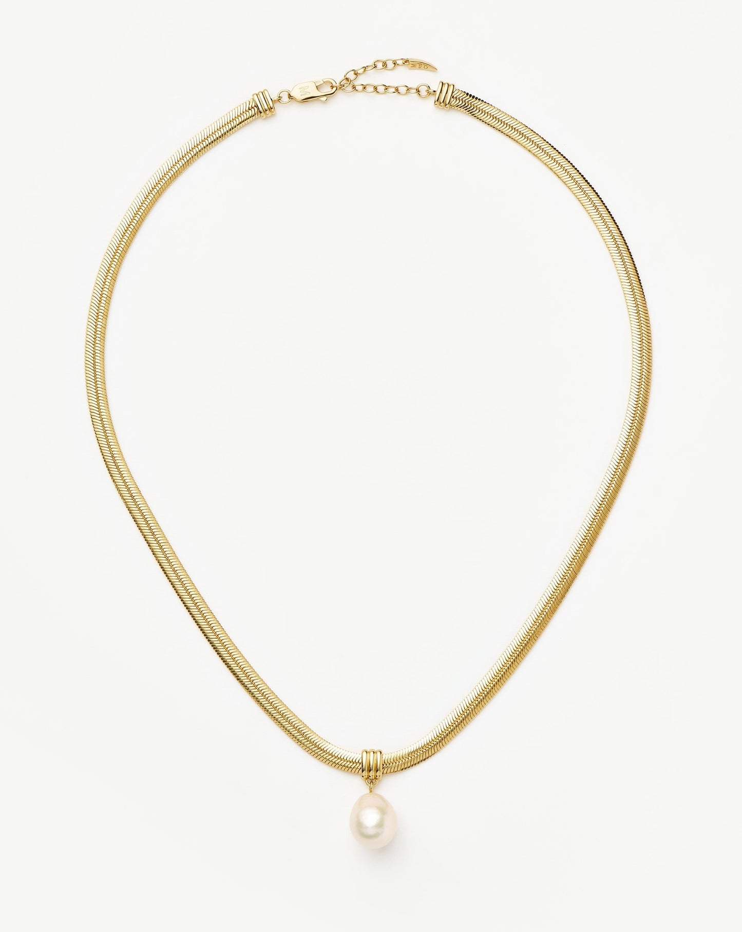Baroque Pearl Snake Chain Pendant Necklace | 18ct Gold Vermeil/Pearl