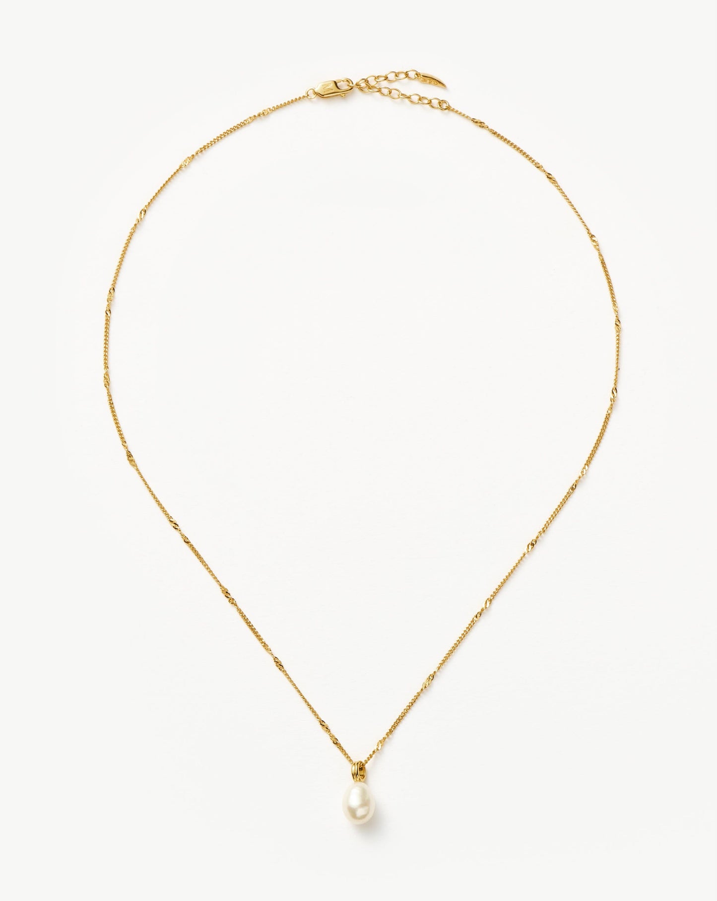 Baroque Pearl Twisted Chain Necklace | 18ct Gold Vermeil/Pearl