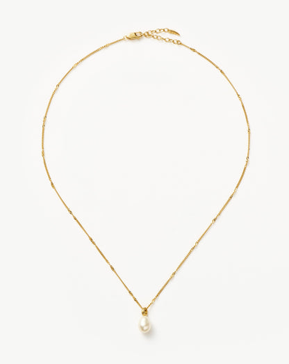 Baroque Pearl Twisted Chain Necklace | 18ct Gold Vermeil/Pearl