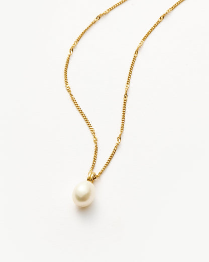 Baroque Pearl Twisted Chain Necklace | 18ct Gold Vermeil/Pearl