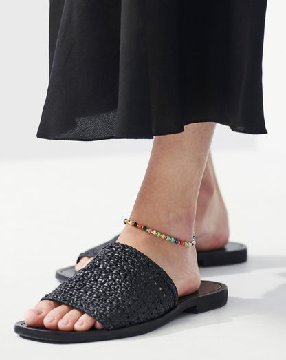 Beaded Anklet | 18ct Gold Plated/Multi Beaded