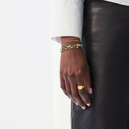 Beaded Bracelet | 18ct Gold Plated/Multi Pastel Beaded