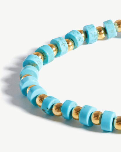 Beaded Bracelet | 18ct Gold Plated/Turquoise