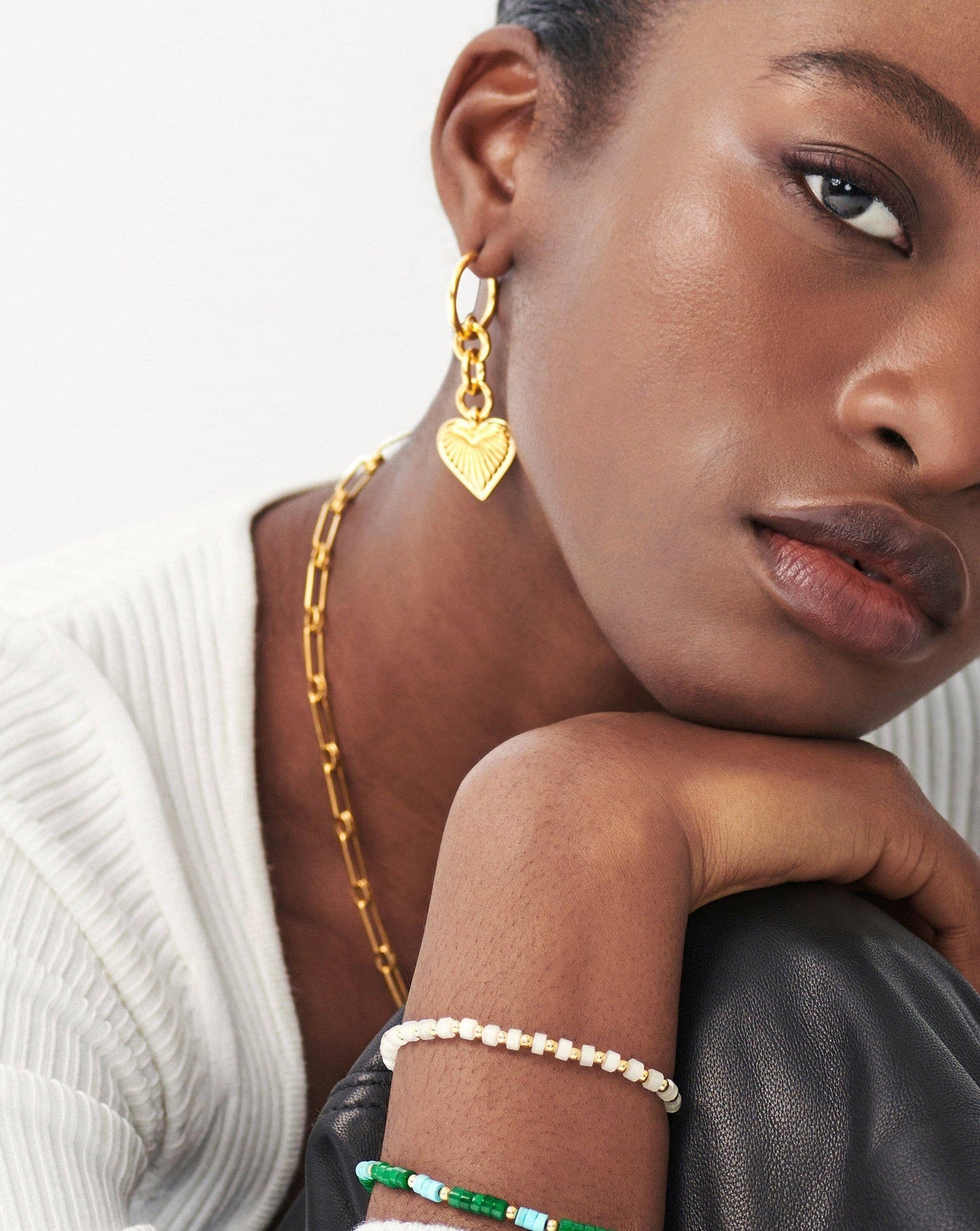 Beaded Bracelet | 18ct Gold Plated/White
