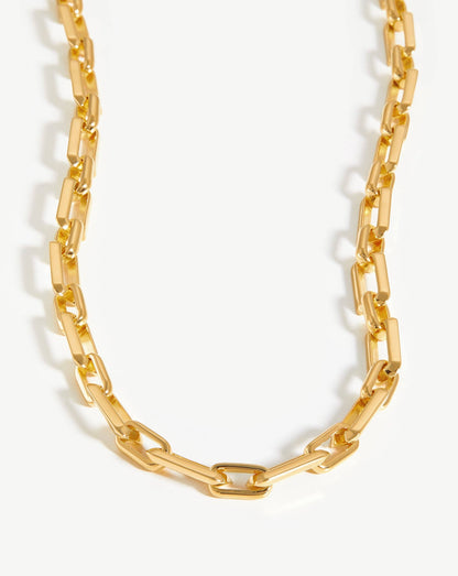 Bevelled Chain Necklace | 18ct Gold Plated
