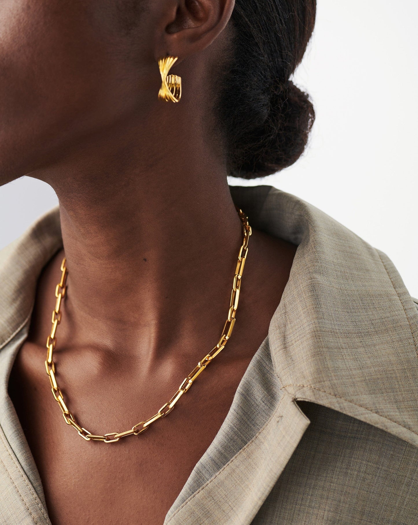 Bevelled Chain Necklace | 18ct Gold Plated