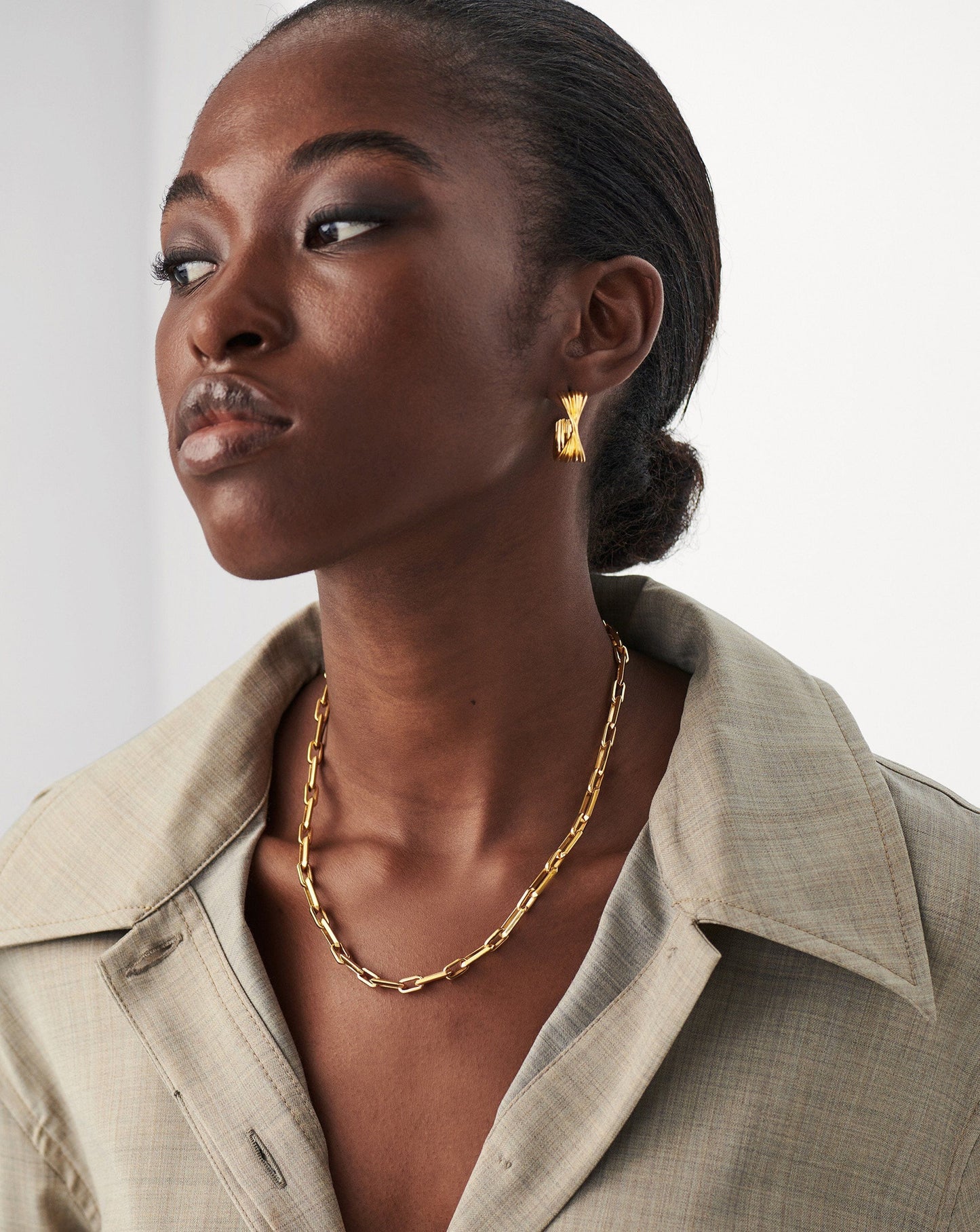 Bevelled Chain Necklace | 18ct Gold Plated