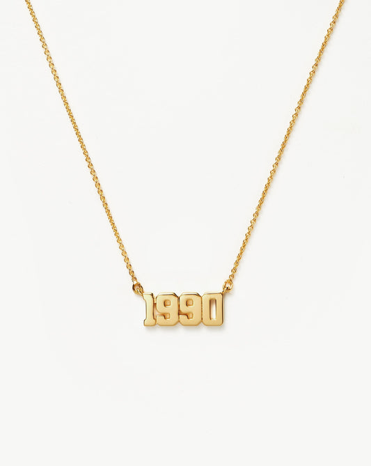 Birth Year Necklace  - Year 1990 | 18ct Gold Vermeil