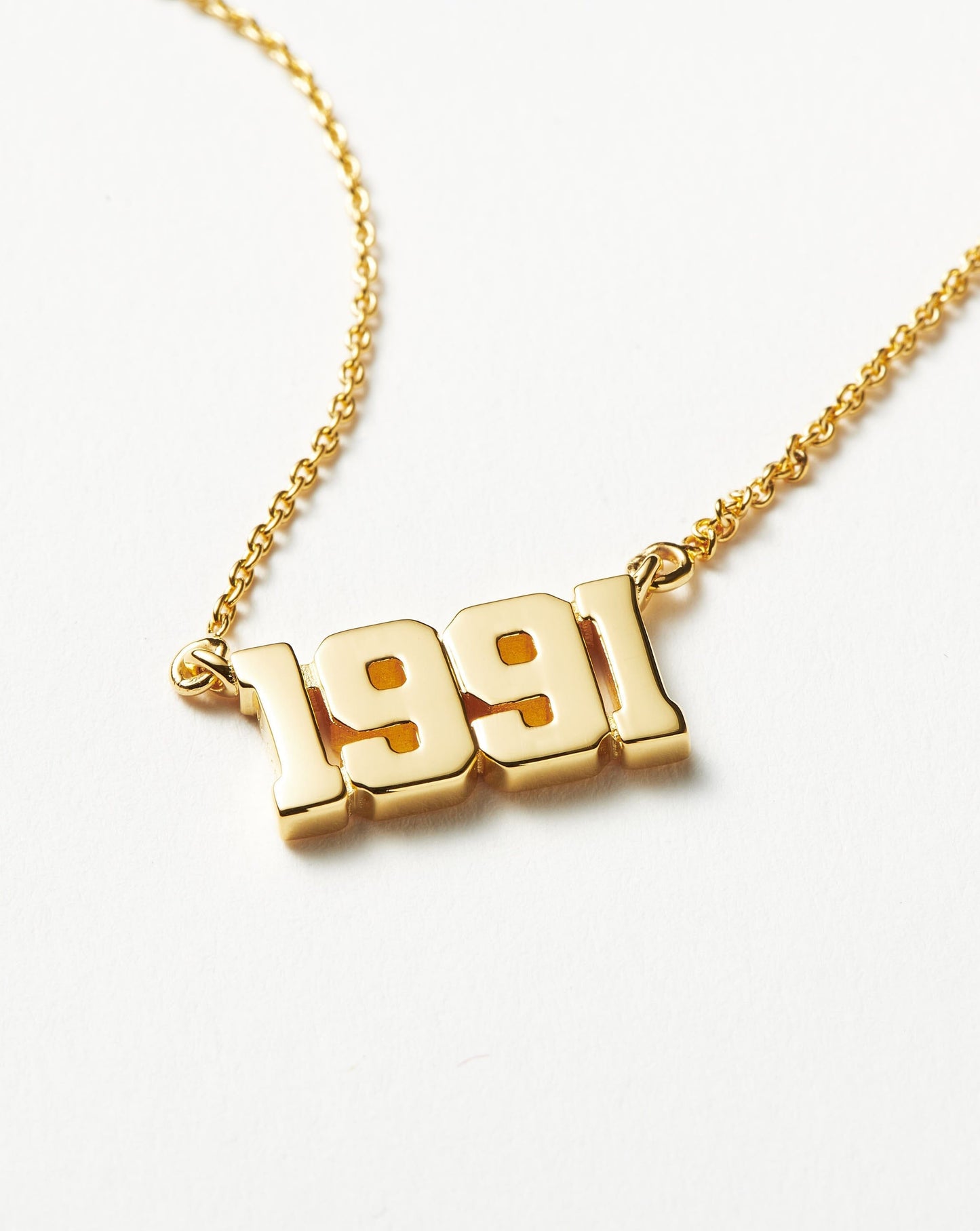 Birth Year Necklace  - Year 1991 | 18ct Gold Vermeil