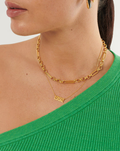 Birth Year Necklace  - Year 1992 | 18ct Gold Vermeil