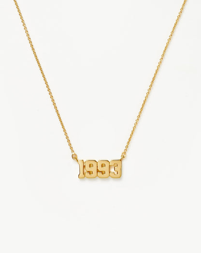 Birth Year Necklace  - Year 1993 | 18ct Gold Vermeil