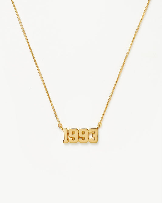 Birth Year Necklace  - Year 1993 | 18ct Gold Vermeil