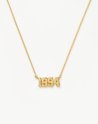 Birth Year Necklace  - Year 1994 | 18ct Gold Vermeil