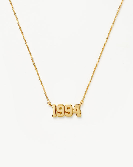 Birth Year Necklace  - Year 1994 | 18ct Gold Vermeil