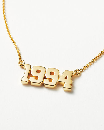 Birth Year Necklace  - Year 1994 | 18ct Gold Vermeil