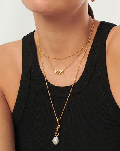 Birth Year Necklace  - Year 1995 | 18ct Gold Vermeil