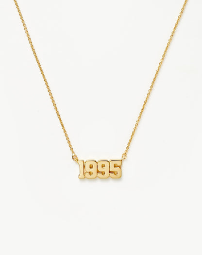 Birth Year Necklace  - Year 1995 | 18ct Gold Vermeil