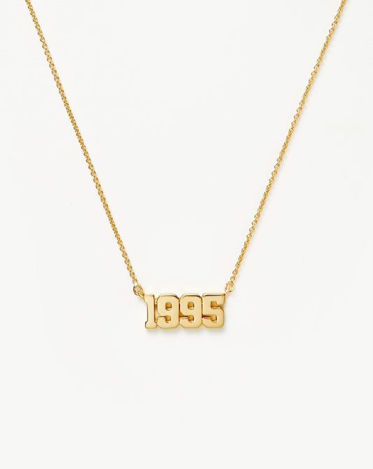 Birth Year Necklace  - Year 1995 | 18ct Gold Vermeil