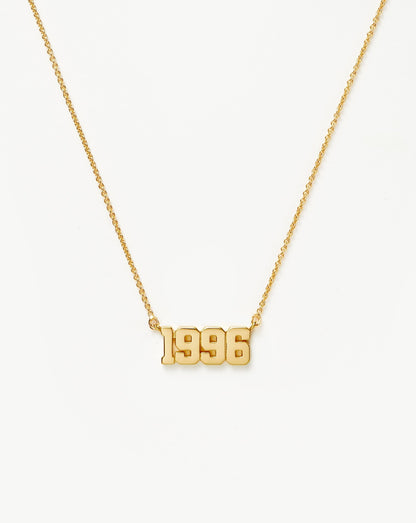 Birth Year Necklace  - Year 1996 | 18ct Gold Vermeil