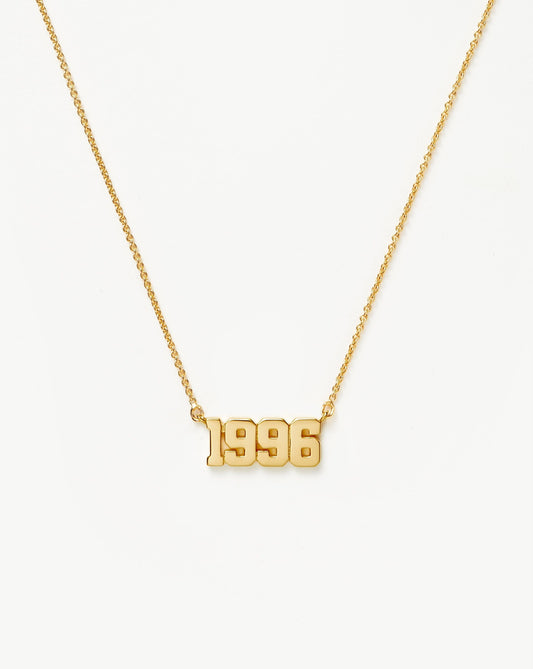 Birth Year Necklace  - Year 1996 | 18ct Gold Vermeil