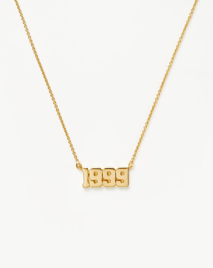 Birth Year Necklace  - Year 1999 | 18ct Gold Vermeil