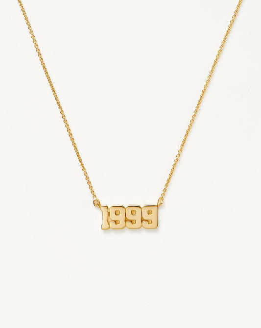 Birth Year Necklace  - Year 1999 | 18ct Gold Vermeil