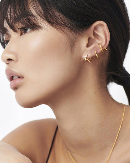 Celestial Pave Star Huggies | 18ct Gold Vermeil/Cubic Zirconia