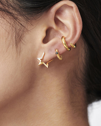 Celestial Pave Star Huggies | 18ct Gold Vermeil/Cubic Zirconia