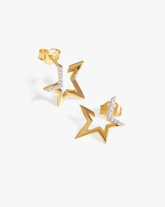 Celestial Pave Star Huggies | 18ct Gold Vermeil/Cubic Zirconia