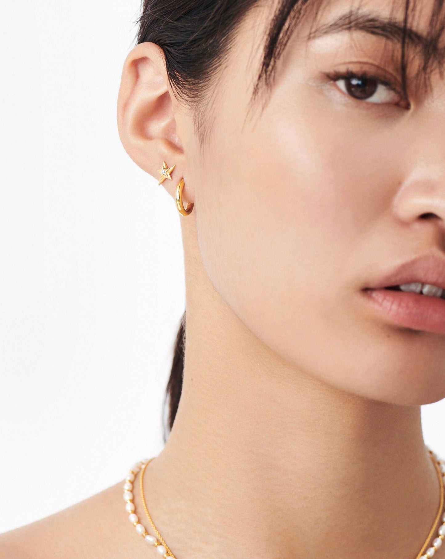 Celestial Single Stone Star Stud Earrings | 18ct Gold Vermeil/Cubic Zirconia