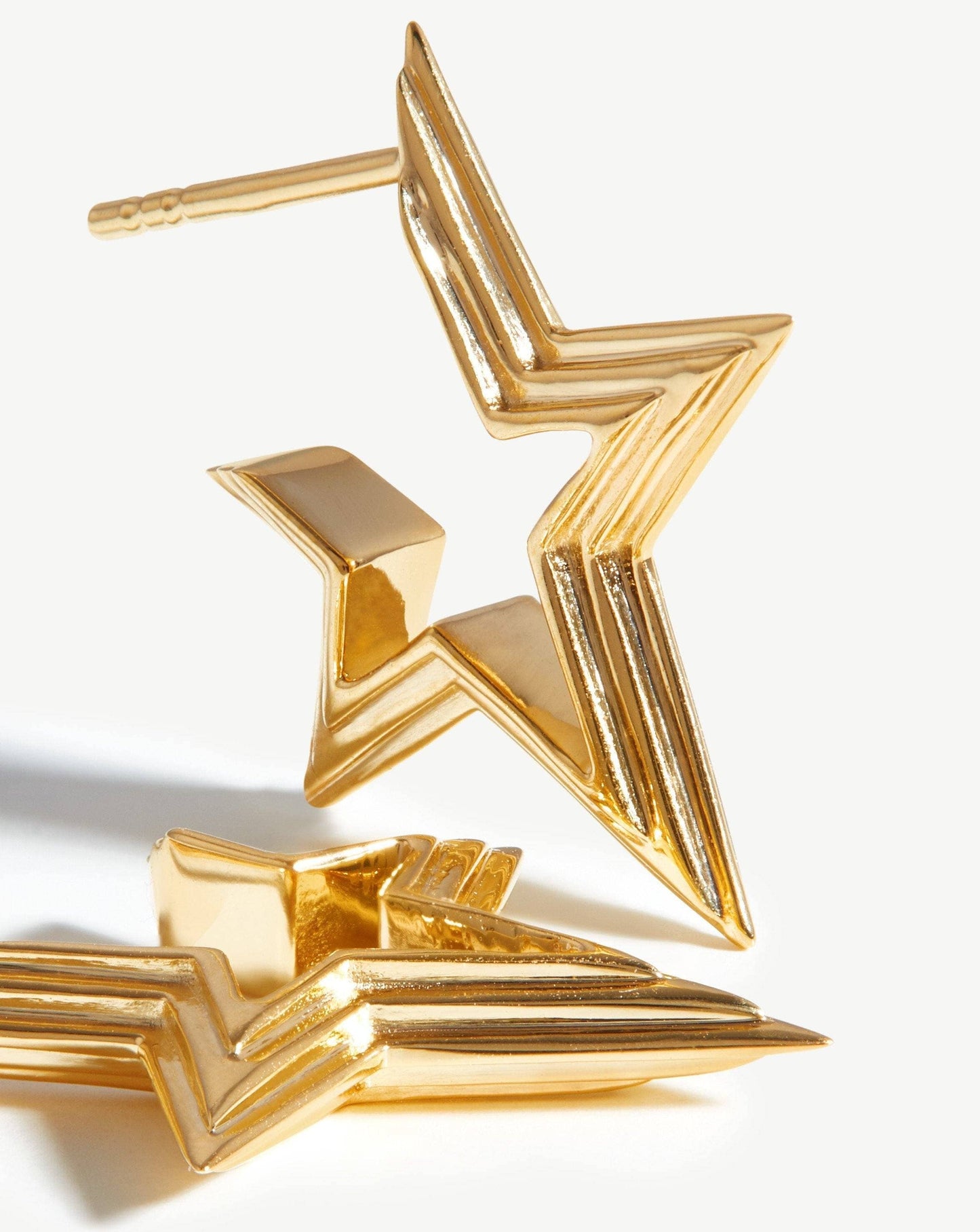 Celestial Small Ridge Star Huggies | 18ct Gold Vermeil