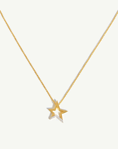 Celestial Star Pave Pendant Necklace | 18ct Gold Vermeil/Cubic Zirconia