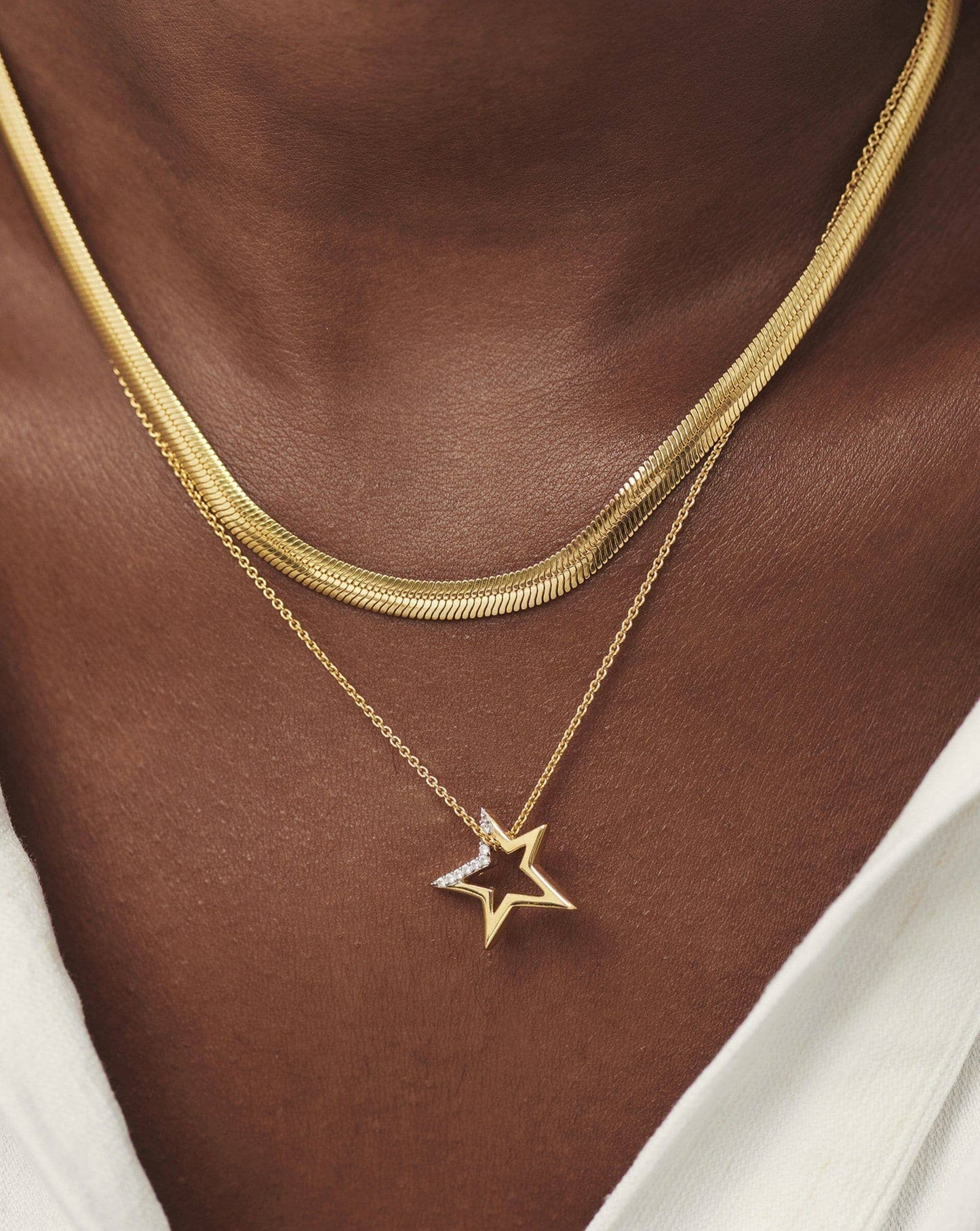 Celestial Star Pave Pendant Necklace | 18ct Gold Vermeil/Cubic Zirconia