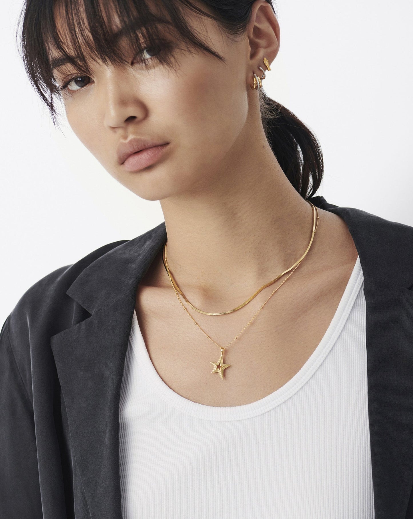 Celestial Star Ridge Pendant Necklace | 18ct Gold Vermeil
