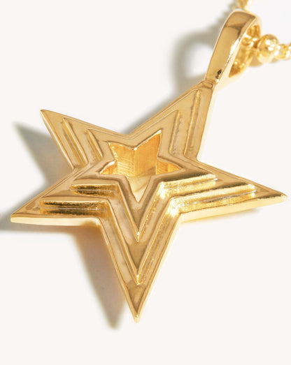 Celestial Star Ridge Pendant Necklace | 18ct Gold Vermeil