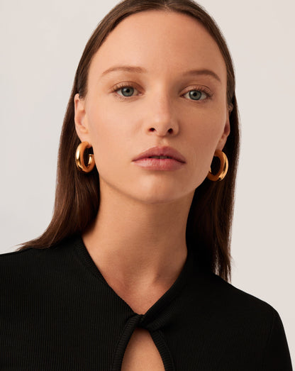 Chubby Large Hoop Earrings | 18ct Gold Plated