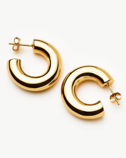 Chubby Medium Hoop Earrings | 18ct Gold Vermeil
