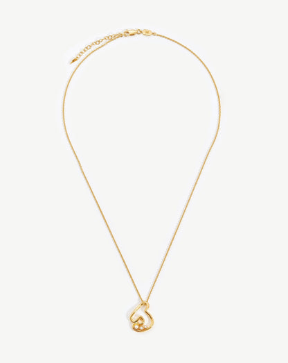 Chubby Pearl Initial Pendant Necklace  - Initial J | 18ct Gold Vermeil/Pearl