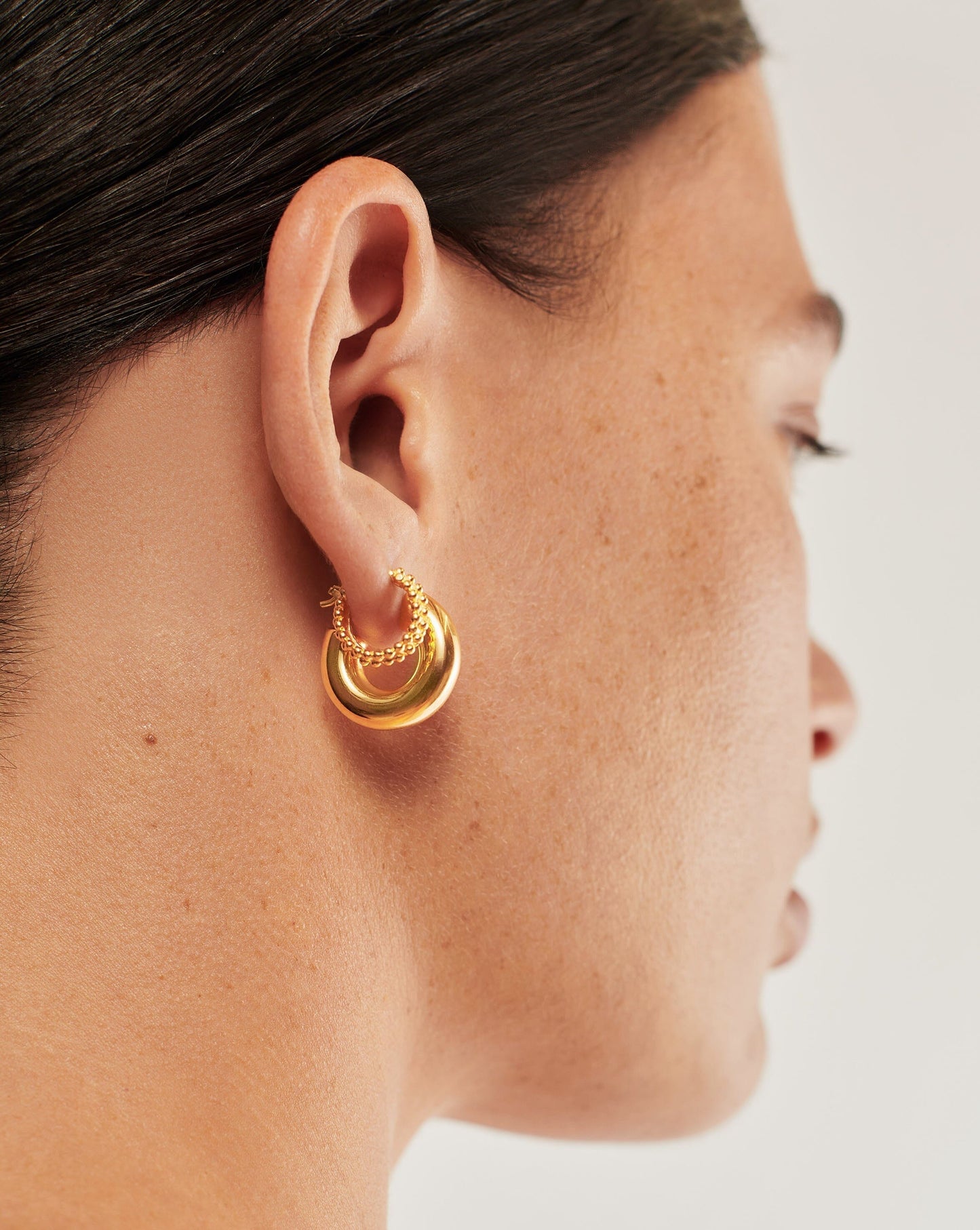 Chubby Tunnel Small Hoop Earrings | 18ct Gold Plated