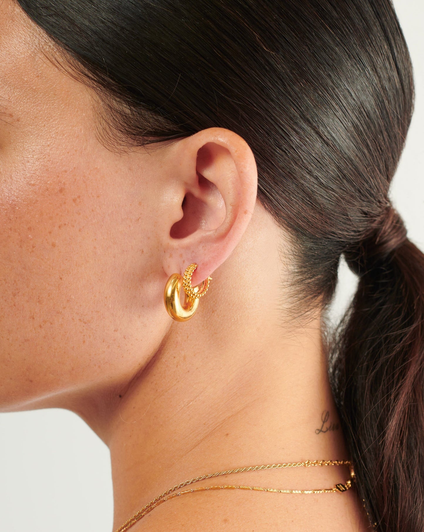 Chubby Tunnel Small Hoop Earrings | 18ct Gold Plated