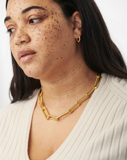 Chunky Half Radial Chain Necklace | 18ct Gold Plated